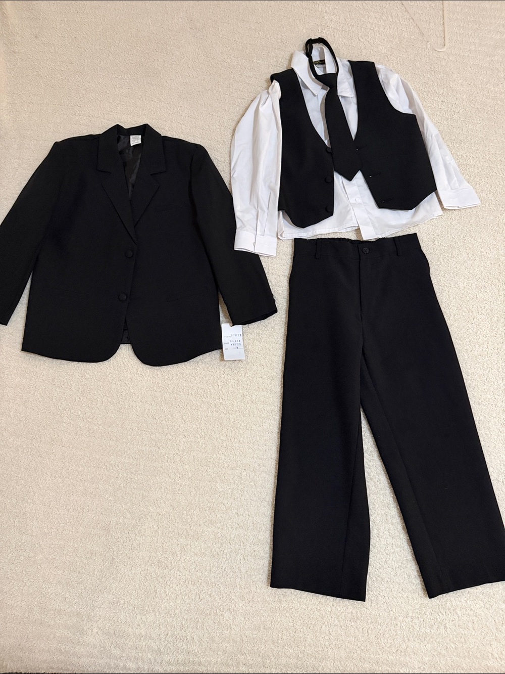 RAFAEL Black and White Kids Tux Set